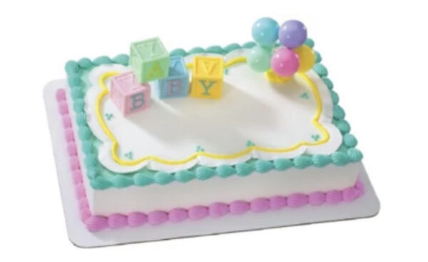 B-A-B-Y Blocks Sheet Cake