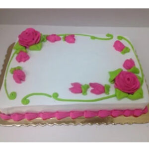 Pink Roses Sheet Cake