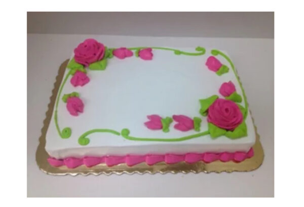 Pink Roses Sheet Cake